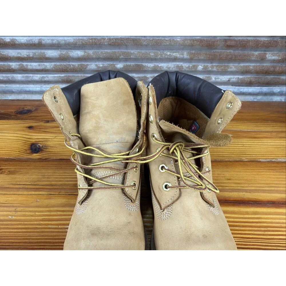 Timberland Premium 6 Inch Waterproof Boots Wheat Nubuck Juniors Kids Size 7M